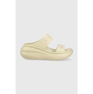 Natikače Crocs Classic Crush Sandal za žene, boja: bež, s platformom, 207670