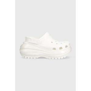 Natikače Crocs Classic Mega Crush Clog za žene, boja: bijela, s platformom, 207988