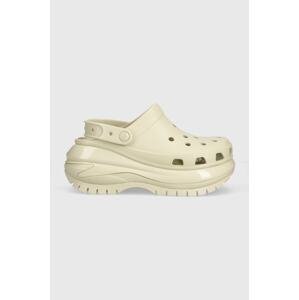 Natikače Crocs Classic Mega Crush Clog za žene, boja: bež, s platformom, 207988