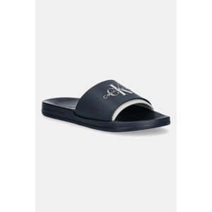 Natikače Calvin Klein Jeans SLIDE MONOGRAM TPU za muškarce, boja: tamno plava