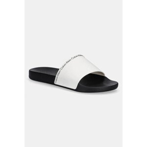Natikače Calvin Klein POOL SLIDE RUBBER za muškarce, boja: bijela, HM0HM00981