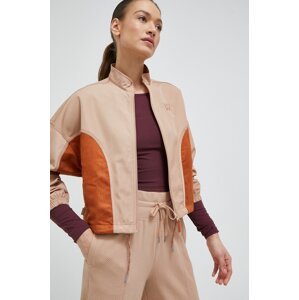 Jakna Puma za žene, boja: smeđa, za prijelazno razdoblje, oversize, 538355-89