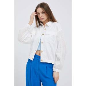 Jakna Pepe Jeans za žene, boja: bijela, za prijelazno razdoblje