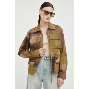 Jakna G-Star za žene, boja: zelena, za prijelazno razdoblje, oversize