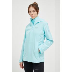 Outdoor jakna Jack Wolfskin Pack & Go Shell boja: tirkizna