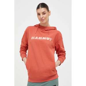 Dukserica Mammut ML Hoody Logo za žene, boja: ružičasta, s kapuljačom, s aplikacijom