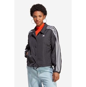 Jakna adidas Originals za žene, boja: crna, za prijelazno razdoblje, IC5478-black