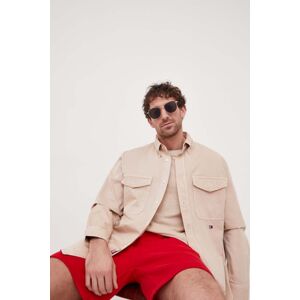 Traper košulja Tommy Hilfiger x Shawn Mendes za muškarce, boja: bež, relaxed, o button-down ovratnikom