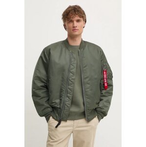 Bomber jakna Alpha Industries za muškarce, boja: zelena, za zimu