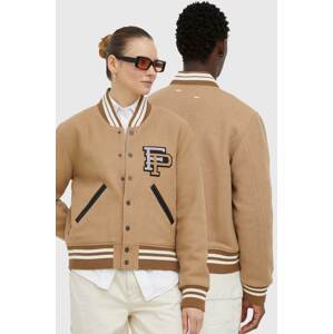 Vunena bomber jakna Filling Pieces Varsity Jacket boja: smeđa, za prijelazno razdoblje, 81422209985