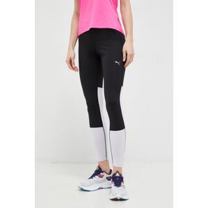 Tajice za trčanje Puma Favourite boja: crna, glatki materijal