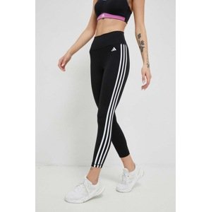 Tajice za trening adidas Performance Train Essentials 3-Stripes boja: crna, s tiskom, HT5438