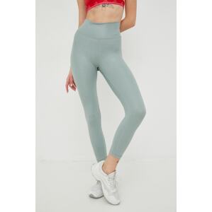 Tajice za trening adidas Performance Optime Shine za žene, boja: zelena, glatki materijal