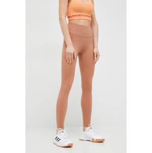 Tajice za trening Roxy Heart Into It x Mizuno boja: smeđa, glatki materijal