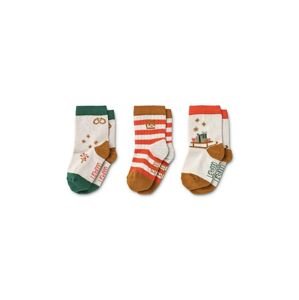 Dječje čarape Liewood 3-pack boja: bež