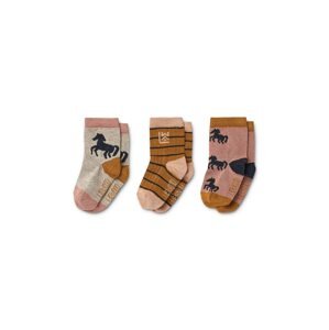 Dječje čarape Liewood 3-pack boja: bež