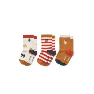 Dječje čarape Liewood 3-pack boja: bež