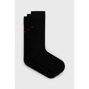 Čarape HUGO 3-pack za muškarce, boja: crna, 50493253