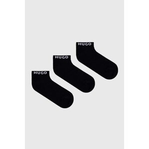 Čarape HUGO 3-pack za muškarce, boja: crna, 50480217