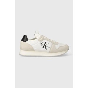 Tenisice Calvin Klein Jeans YW0YW00840 RUNNER SOCK LACEUP NY-LTH W boja: bijela, YW0YW00840