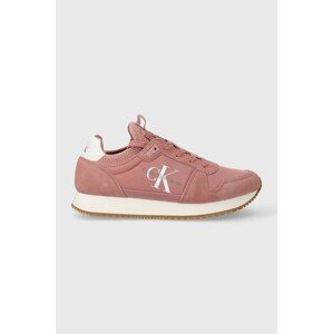Tenisice Calvin Klein Jeans YW0YW00840 RUNNER SOCK LACEUP NY-LTH W boja: ružičasta, YW0YW00840