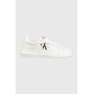 Kožne tenisice Calvin Klein Jeans YW0YW00823 CHUNKY CUPSOLE MONOLOGO W MONO LTH WN boja: crna, YW0YW00823