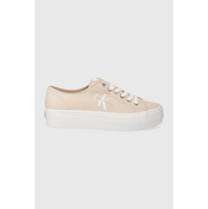 Tenisice Calvin Klein Jeans VULC FLATFORM ESSENTIAL MONO za žene, boja: ružičasta, YW0YW01030
