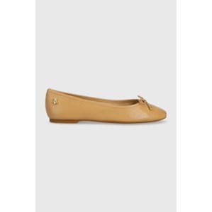Kožne balerinke Lauren Ralph Lauren Jayna boja: bež, 802824650015