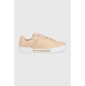 Kožne tenisice Tommy Hilfiger COURT SNEAKER GOLDEN TH boja: bež, FW0FW07116