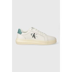 Kožne tenisice Calvin Klein Jeans CHUNKY CUPSOLE MONOLOGO boja: crna, YM0YM00681