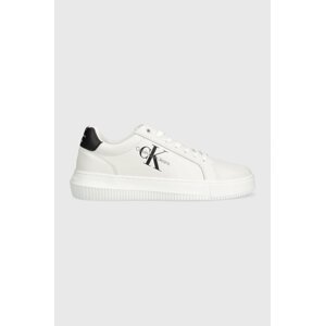 Kožne tenisice Calvin Klein Jeans YM0YM00681 CHUNKY CUPSOLE MONOLOGO boja: bijela, YM0YM00681