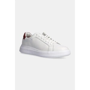 Kožne tenisice Calvin Klein LOW TOP LACE UP LTH boja: bijela, HM0HM01016
