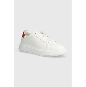 Kožne tenisice Calvin Klein LOW TOP LACE UP LTH boja: bijela, HM0HM01016