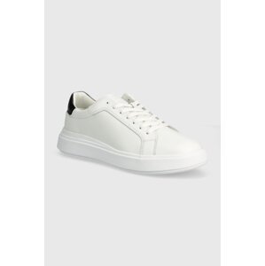 Kožne tenisice Calvin Klein LOW TOP LACE UP LTH boja: bijela, HM0HM01016