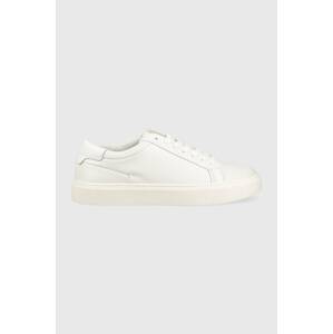 Kožne tenisice Calvin Klein LOW TOP LACE UP LTH SM boja: bijela, HM0HM01018