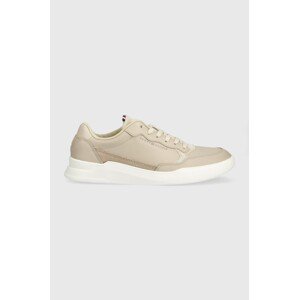 Kožne tenisice Tommy Hilfiger ELEVATED CUPSOLE LEATHER boja: bež, FM0FM04490