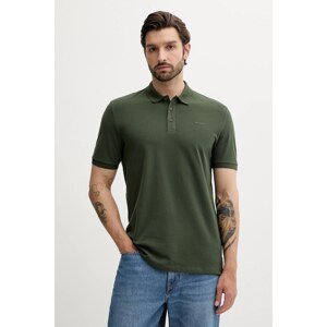 Pamučna polo majica HUGO boja: tamno plava, bez uzorka, 50466182