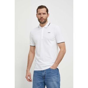 Polo majica HUGO za muškarce, boja: bijela, bez uzorka, 50467344