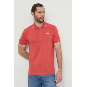Polo majica HUGO za muškarce, boja: crvena, bez uzorka, 50467344