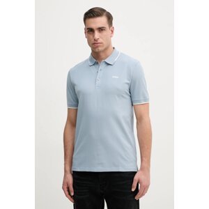 Polo majica HUGO za muškarce, boja: crna, bez uzorka, 50467344