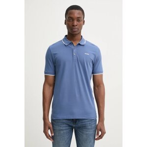 Polo majica HUGO za muškarce, boja: crna, bez uzorka, 50467344