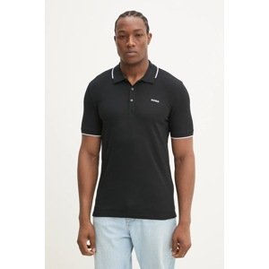 Polo majica HUGO za muškarce, boja: crna, bez uzorka, 50467344