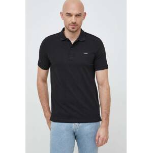 Polo majica Calvin Klein za muškarce, boja: crna, jednobojni model, K10K111196
