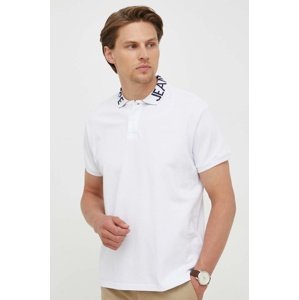 Pamučna polo majica Pepe Jeans boja: bijela, s tiskom