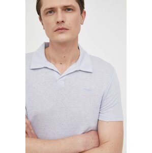 Polo majica Guess za muškarce, boja: ljubičasta, glatki model