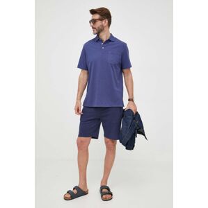 Polo majica s dodatkom lana Polo Ralph Lauren boja: tamno plava, glatki model, 710900790