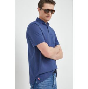 Polo majica s dodatkom lana Polo Ralph Lauren boja: tamno plava, glatki model, 710900790