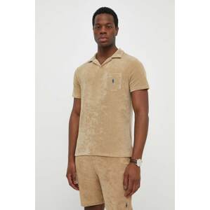Polo majica Polo Ralph Lauren za muškarce, boja: bež, bez uzorka, 710901044
