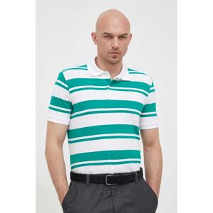 Pamučna polo majica United Colors of Benetton boja: zelena, s uzorkom