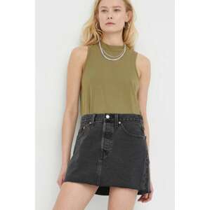 Traper suknja Levi's boja: crna, mini, ravna